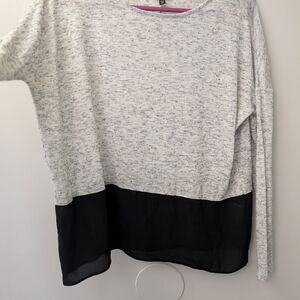Express Gray and Black Colorblock Camisole